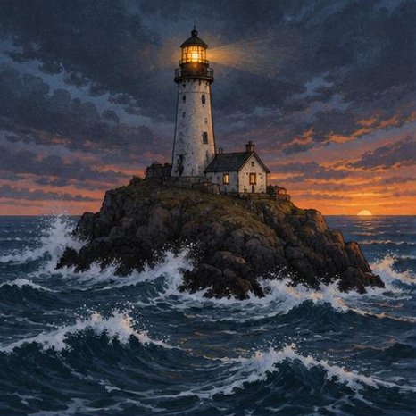 Illustration for The lighthouse keeper